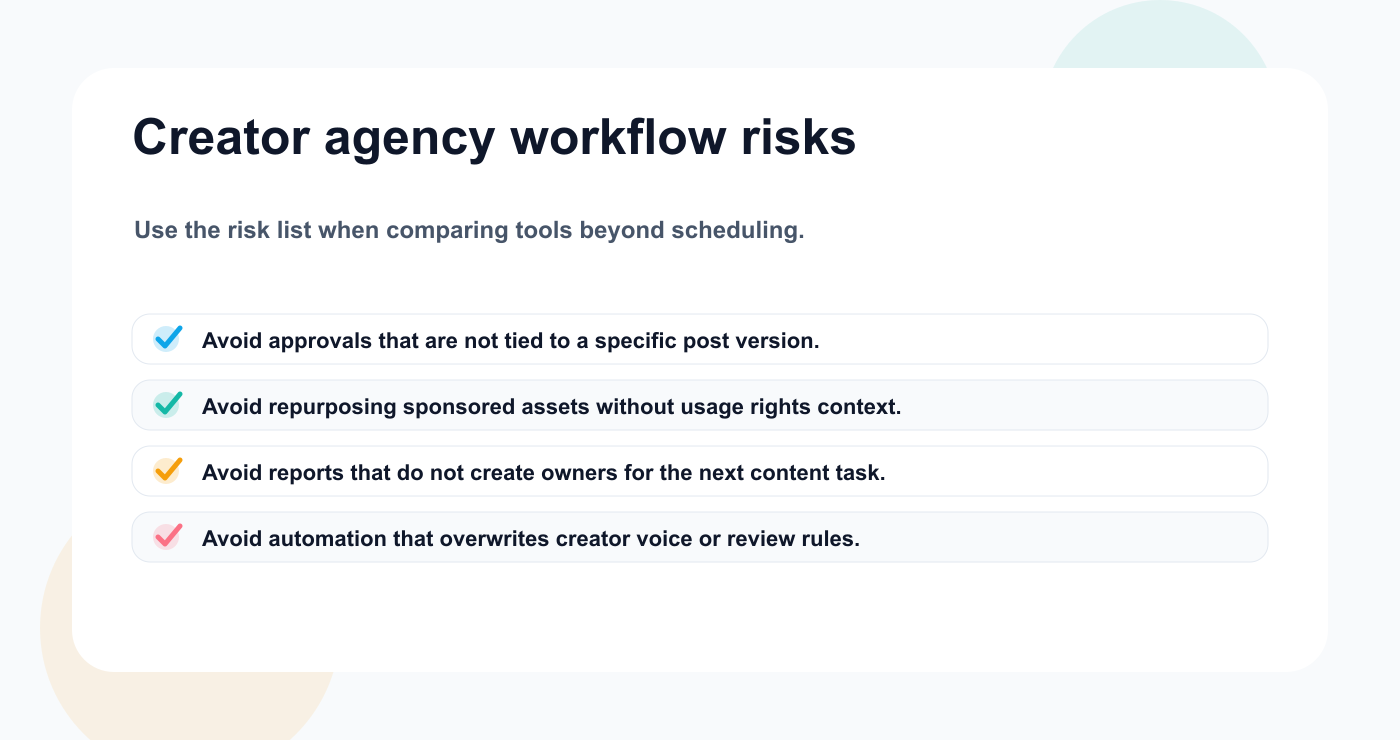 Creator agency social media tool risk checklist
