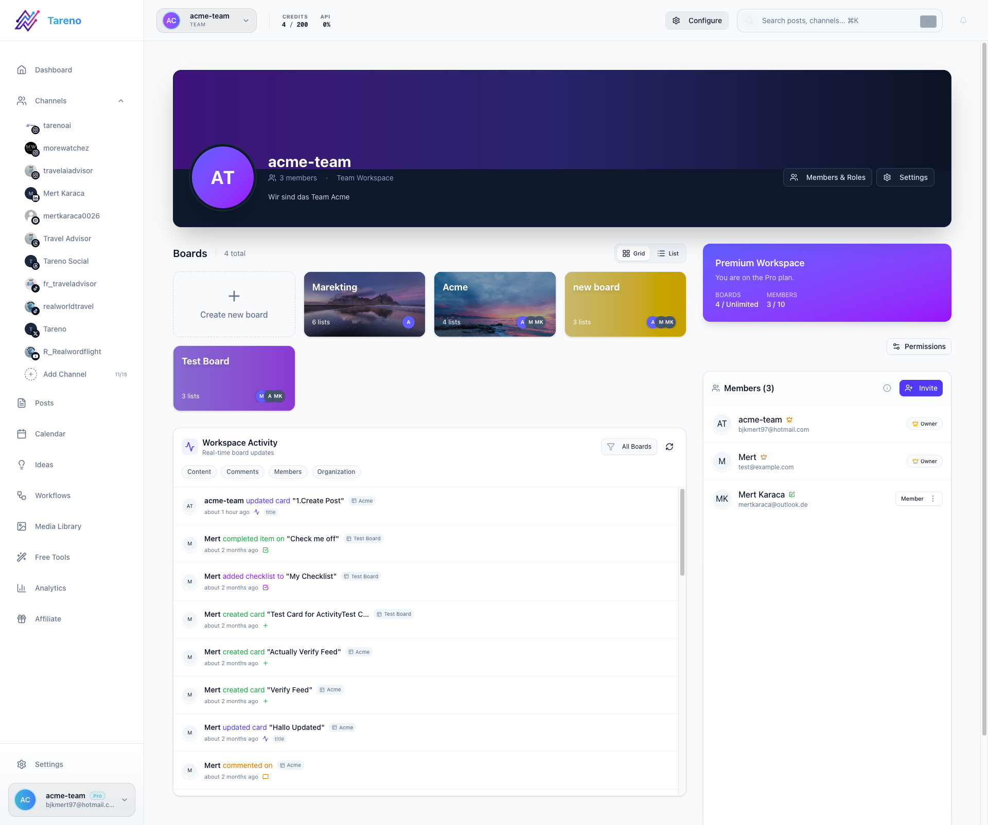 Team workspace used to assign approval owners, responsibilities, and handoffs.