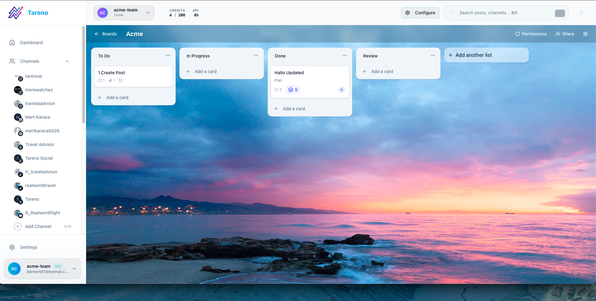 Content ideas board for routing analytics insights into owned production tasks