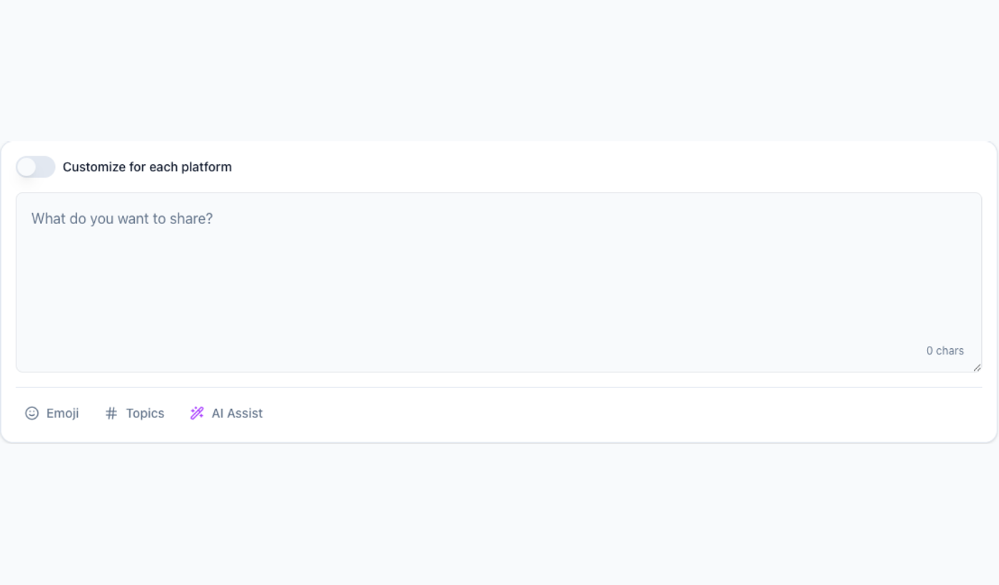 Tareno post composer text area used to refine an original master script before platform adaptation.