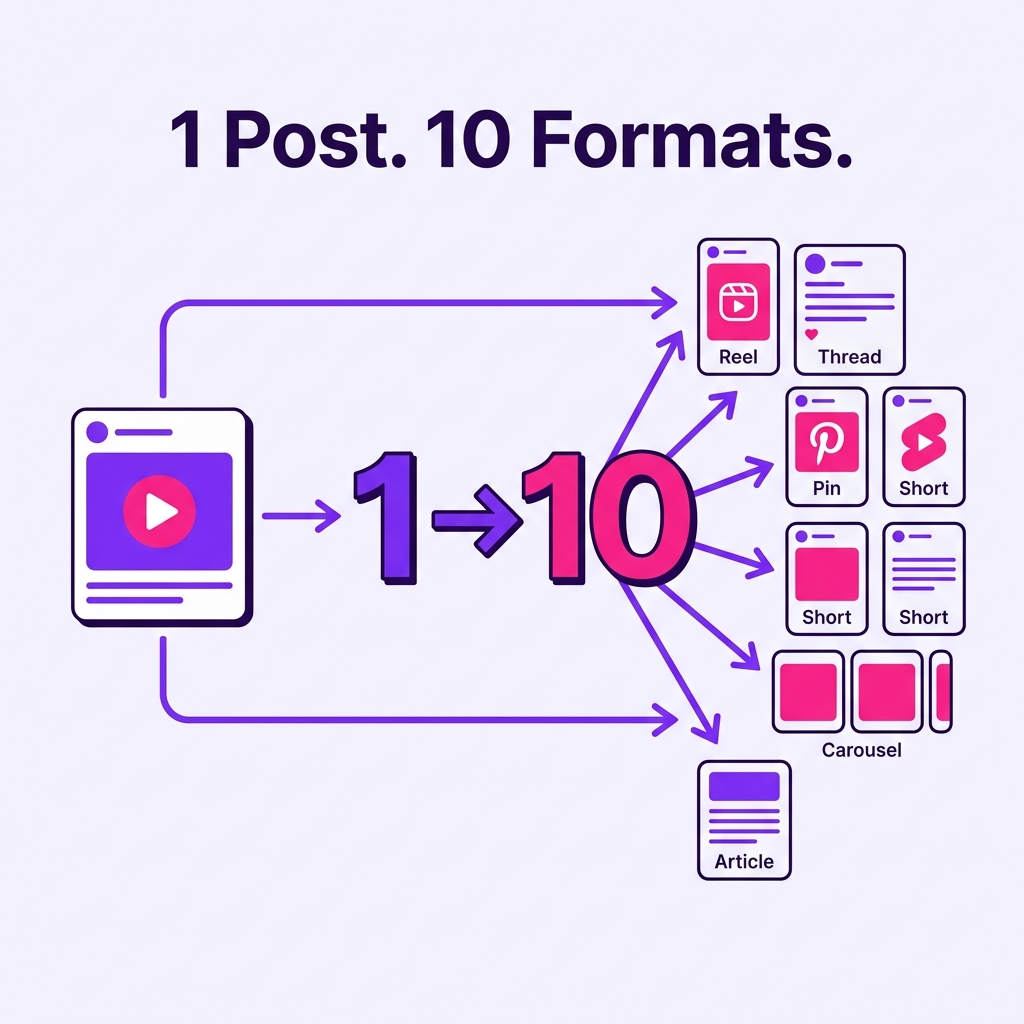Content Repurposing Workflow: How to Turn One Social Post Into 10 Platform-Specific Posts