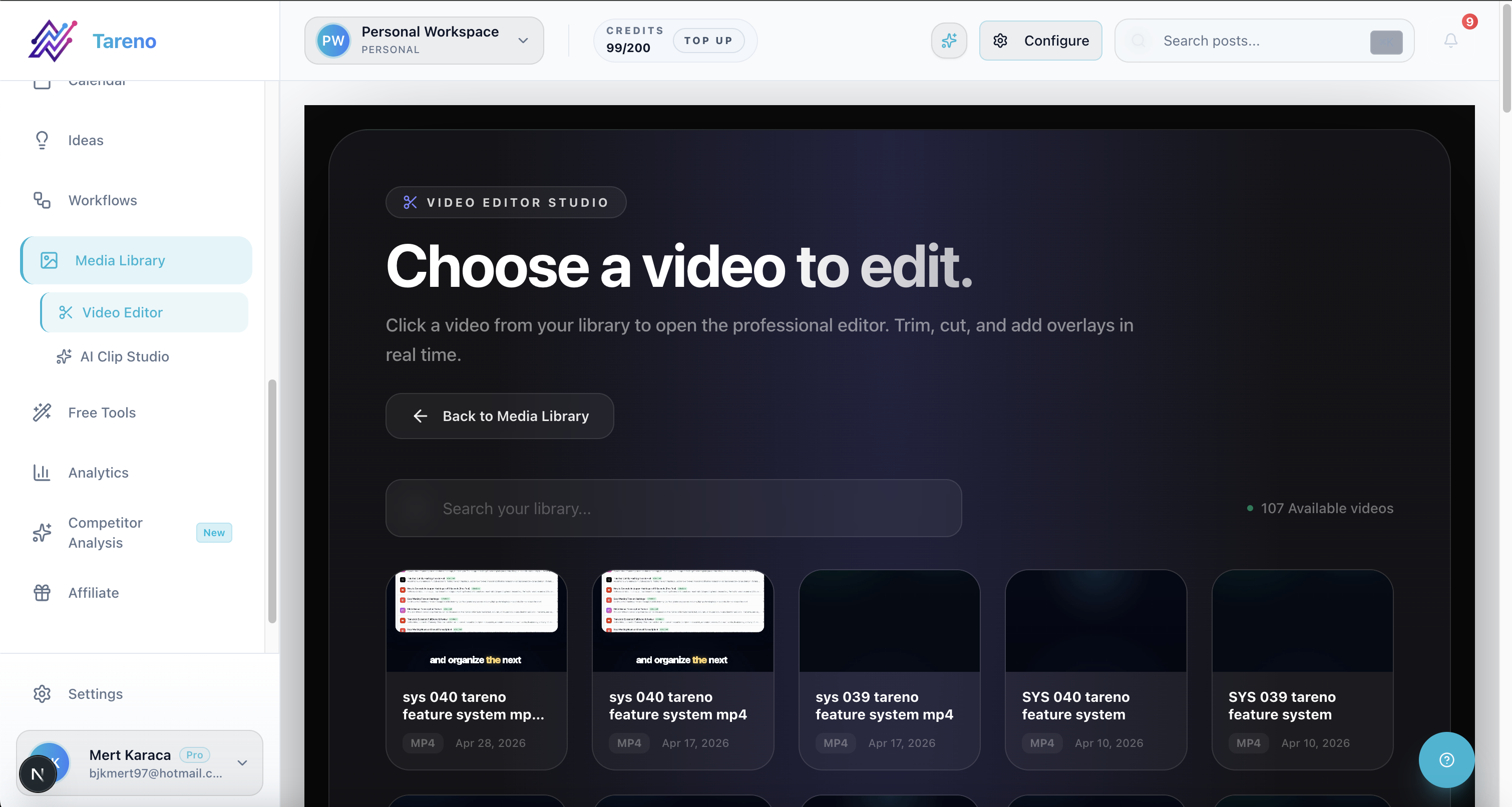 Video editor for content repurposing