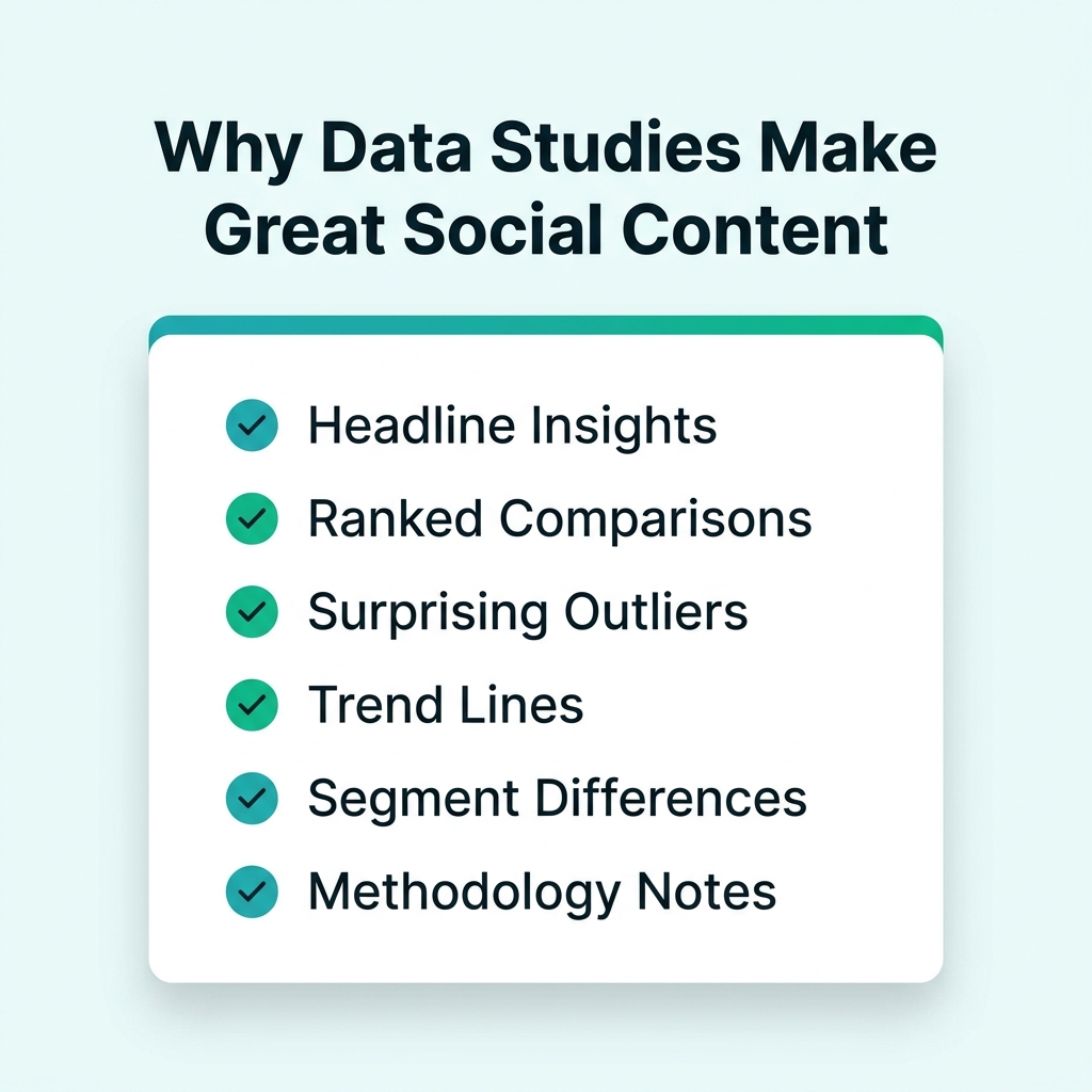 Why Data Studies Make Great Social Content infographic list